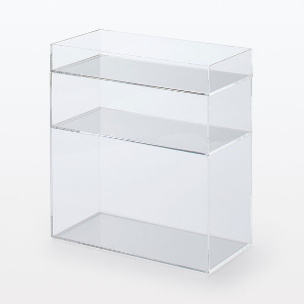 無印良品 重なるアクリルボックス 中 約幅25.2×奥行12.6×高さ8cm 1箱