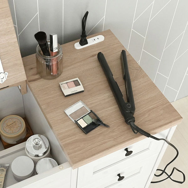 4FUL 佐藤産業 アンリ デスクドレッサー 幅800×奥行400×高さ700mm WH