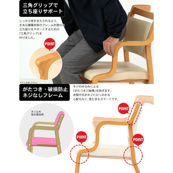 軒先渡し】貞苅椅子製作所 Careシリーズ 高齢者向け前脚キャスター介護