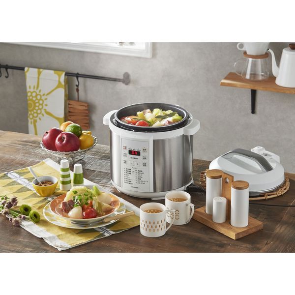 アイリスオーヤマ 電気圧力鍋 6.0L PC-EMA6-W ホワイト 1台（直送品