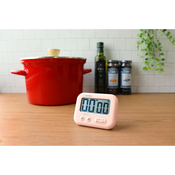 ドリテック 大画面タイマー シャボン ピンク T-614PK キッチンタイマー