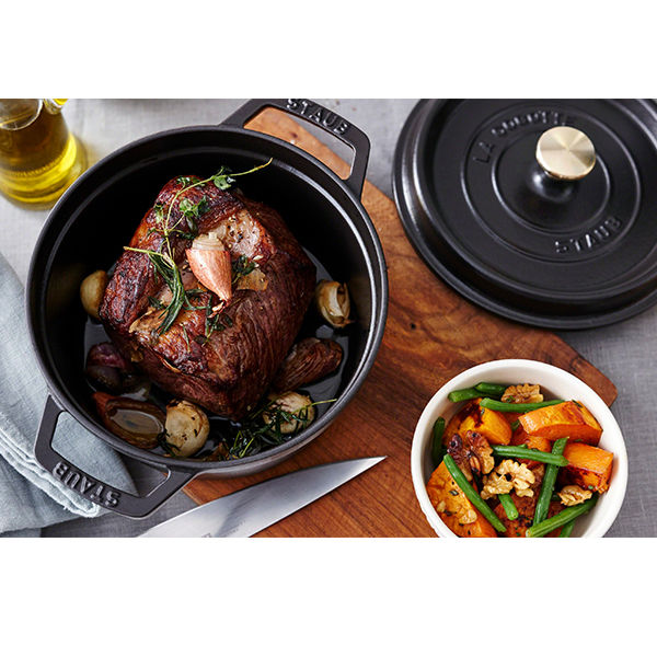 ストウブ （ Staub ） ピコ ココット ラウンド ブラック 22cm 両手