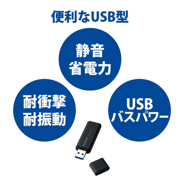 SSD 外付け 1TB キャップ式 USB3.2(Gen1) 小型 ブラック ESD