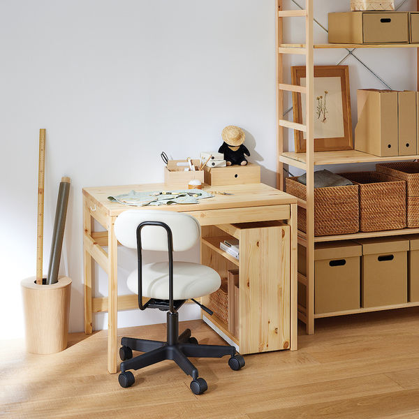 無印良品 パイン材デスクワゴン 幅24×奥行55×高さ57.5cm 良品計画