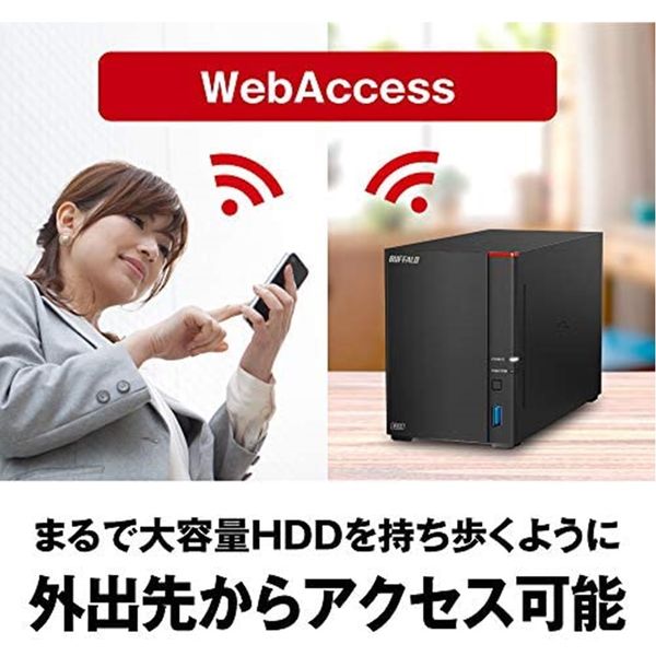 バッファロー NAS 1ベイ 2TB リンクステーション ネットワークHDD