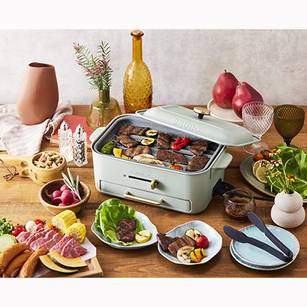 BRUNO コンパクトグリルホットプレート(グリーン) BOE109-GR 1個