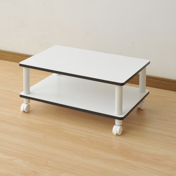 YAMAZEN キャスター付テレビ台2段 幅600×奥行395×高さ285mm ホワイト