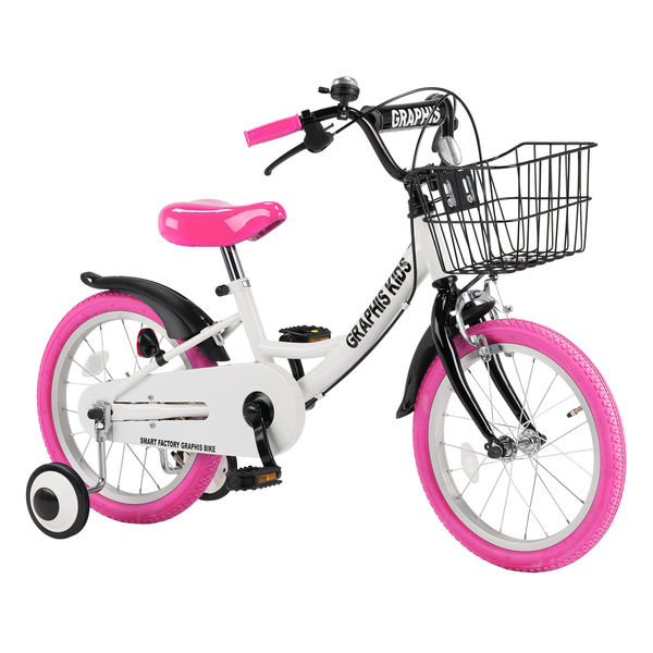 送料無料 GRAPHIS (グラフィス) 子供用自転車 14インチ GR-16-14WHPK