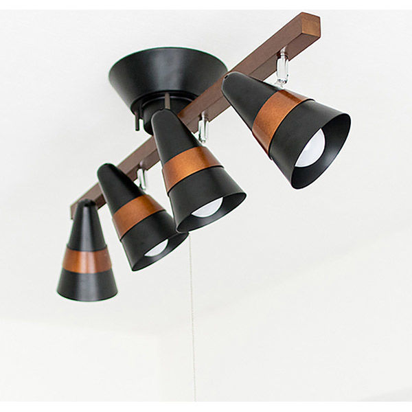 TIC 4灯シーリングライト ブラック RCS4SSET-BK（直送品） - アスクル