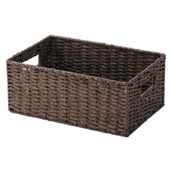 収納バスケット 幅32×奥行22×高さ13cm ダークブラウン CH-408DBRS 1個