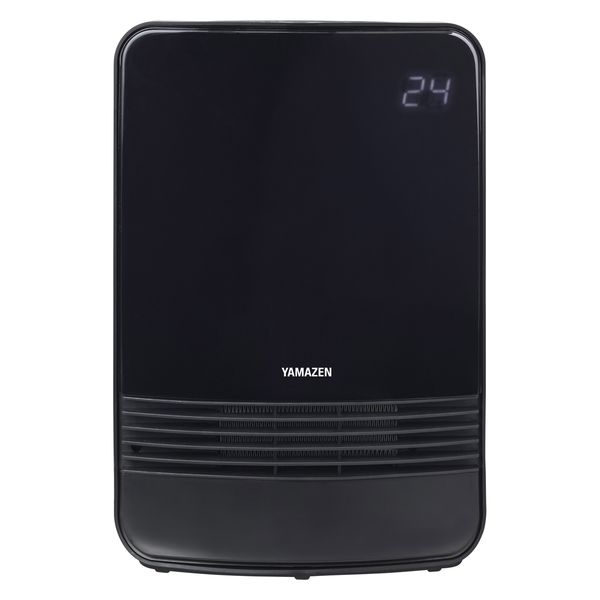 YAMAZEN セラミックヒーター 温度センサー 1200W 2段階切替 ブラック