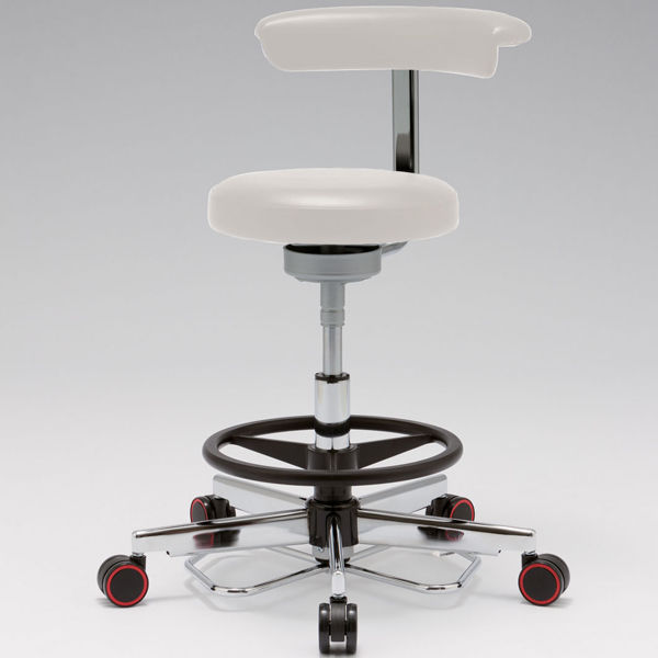 東洋工芸 メディカルワークチェア フットペダル式昇降機能、脚リング付