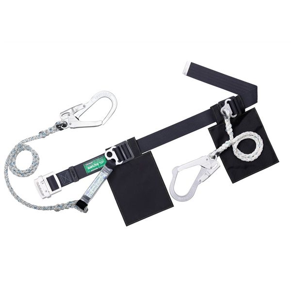 藤井電工 胴ベルト型墜落制止用器具2丁掛け TB-SAF-2-593S-BLK-M-JAN