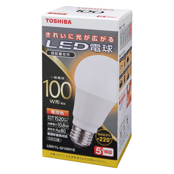 東芝（TOSHIBA） LED電球 E26口金 100W型相当 電球色 （広配光