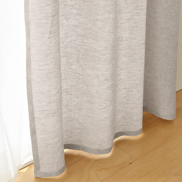 無印良品 麻平織ノンプリーツカーテン 幅100×丈200cm用 ライトベージュ