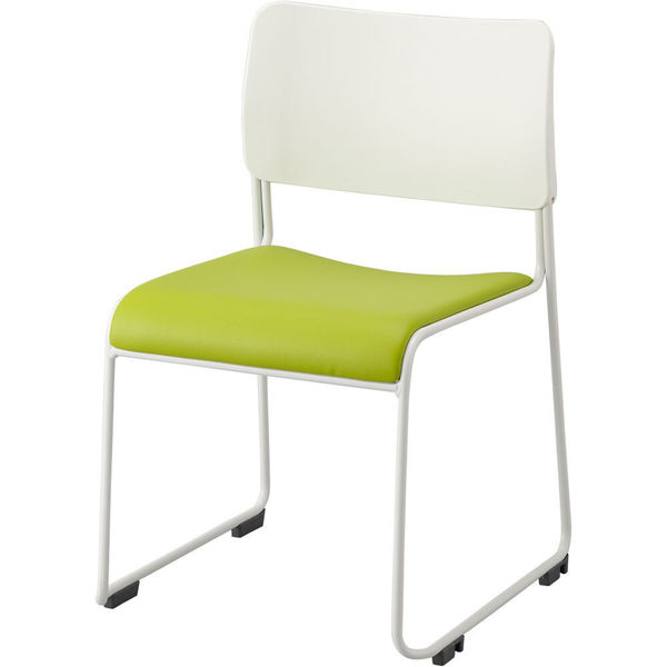 アイリスチトセ ループスタッキングチェア グリーン ASLN-W-V ホワイト