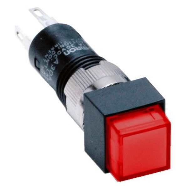 オムロン 照光押しボタンスイッチ モーメンタリ(正方形・操作部:赤