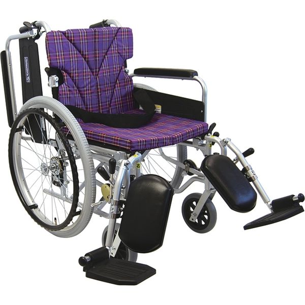 カワムラサイクル アルミフレーム 自走兼介助用 リクライニング 青紫