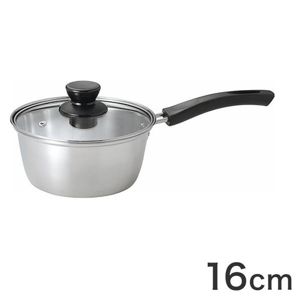 カクセー IH対応 ステンレス製片手鍋 16cm NIRWAKA -ニルワーカ- NW-01