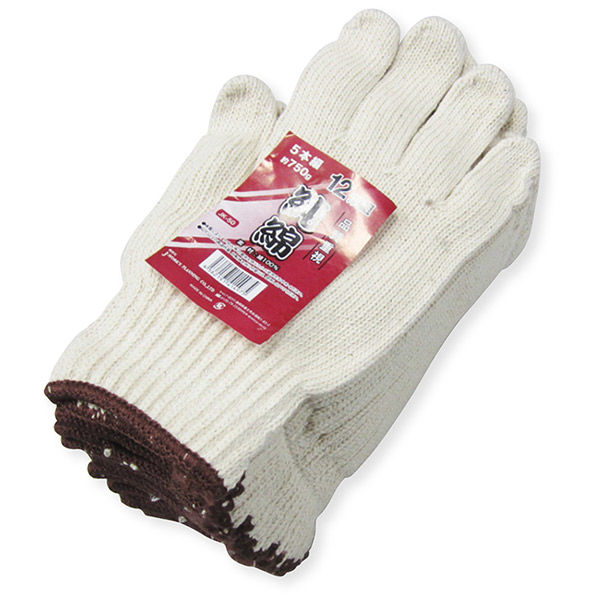 ジェイワークスプランニング 純綿軍手 12双組 (5本編)10個セット JK-50