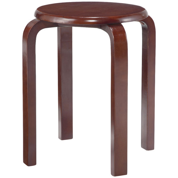 スマイル 木製ラウンドスツール ブラウン 1脚 幅405mm 丸イス スツール