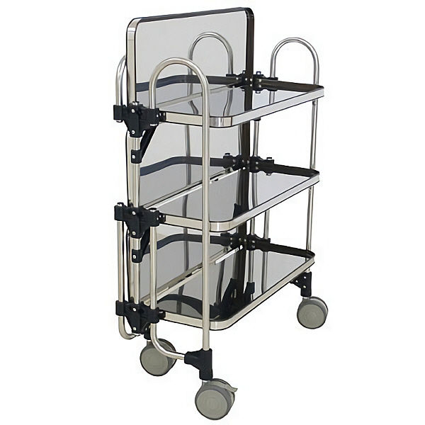 トクヤマ 折りたたみ式ステンレスワゴン 3段型 FEAM-3 1台（直送品