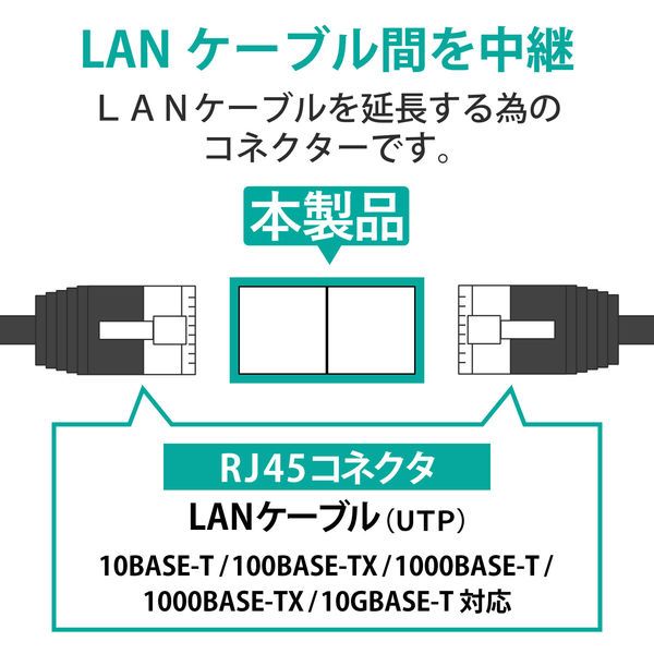 エレコム CAT6ALANエケーブル中継コネクタ LD-RJ45JJ6AY2 1個 - アスクル