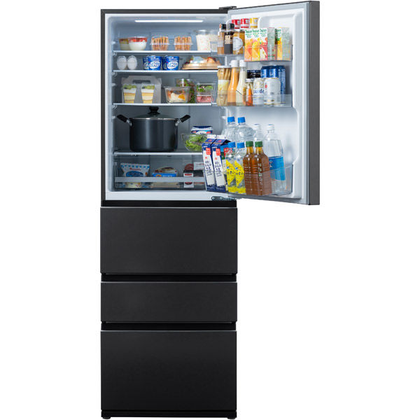 アイリスオーヤマ 冷凍冷蔵庫 371L IRSN-37A-B ブラック 1台（直送品