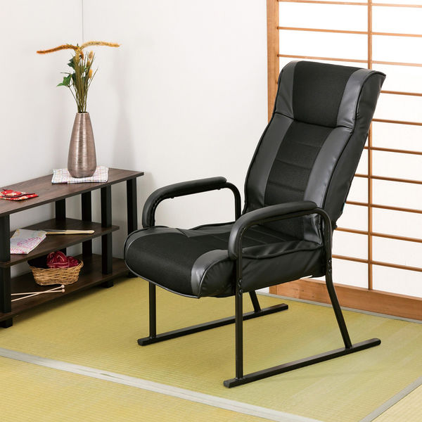 武田コーポレーション レザー調 高脚座椅子 ブラック A7ーRT90BK 1箱