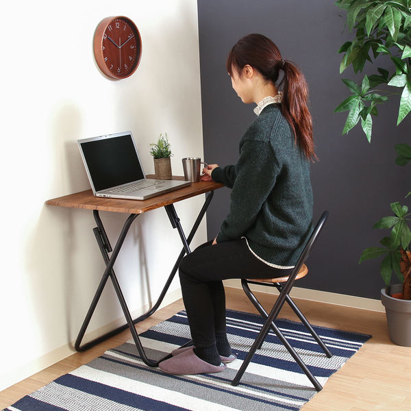 不二貿易 折りたたみテーブルチェアセット 83439 ブラウン 19359 1