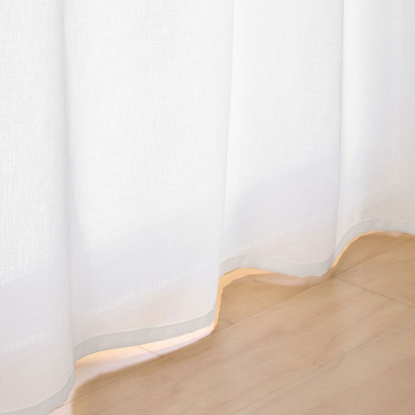 無印良品 遮像 ポリエステルノンプリーツレースカーテン 2枚組 幅