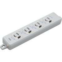 明工社 明工 横形OA用抜け止め接地タップ4コ口 ランプ、マグネット付