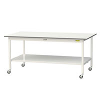 車上渡し】山金工業 ワークテーブル150 軽量作業台 移動式 全面棚板付