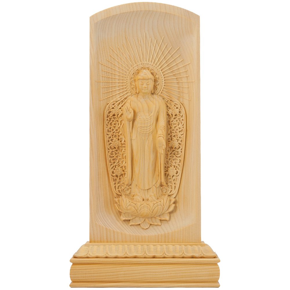 レリーフ仏像 西阿弥陀如来（浄土真宗本願寺派） 榧製 | 仏壇・仏具