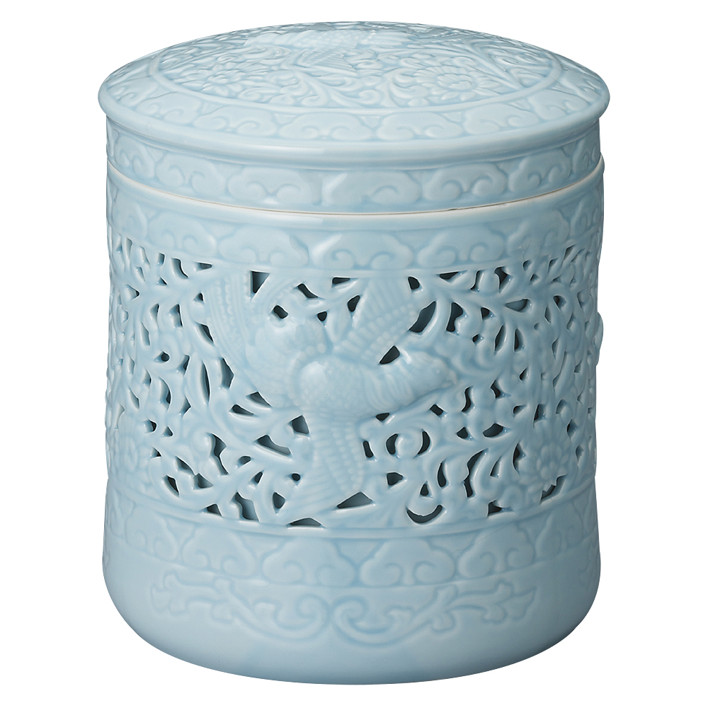 骨壷（骨壺） 青磁 透かし鳳凰（淡青磁） | 仏壇・仏具 滝田商店