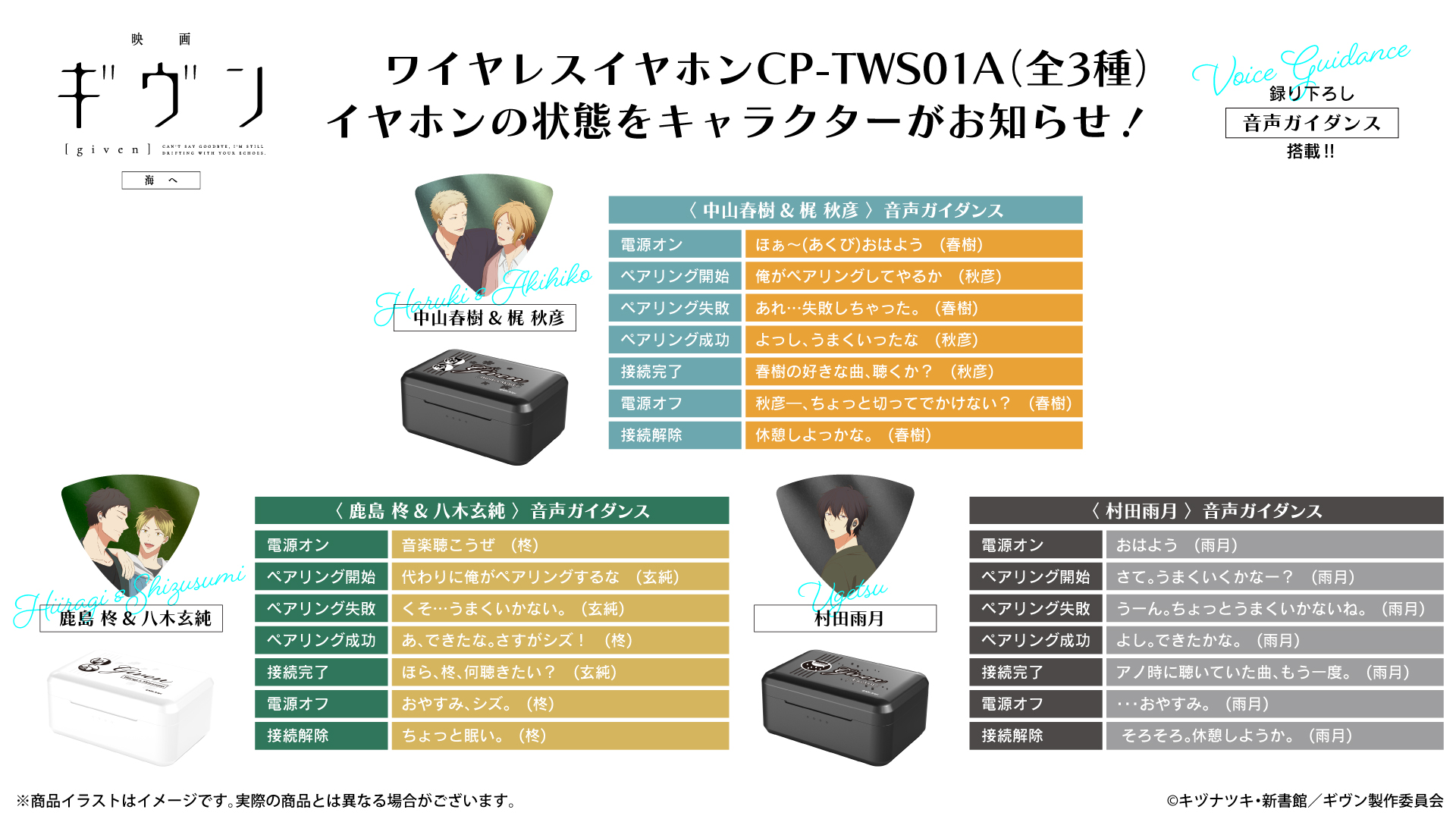 映画 ギヴン 海へ』コラボ 録り下ろしガイダンス搭載ワイヤレス