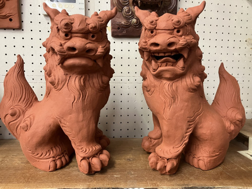 やんばるシーサー( 大 ) やんばる漆喰シーサー「空」 作 城間武志