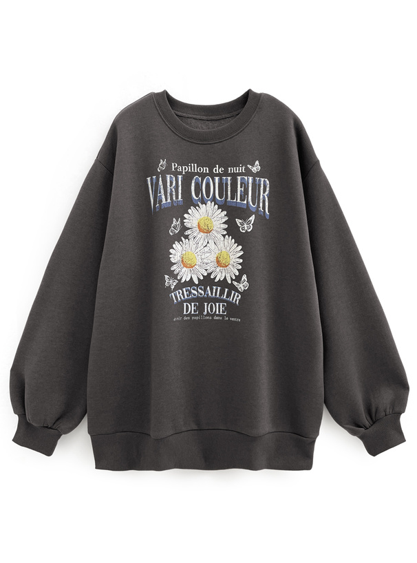 フラワープリントスウェットトップス[cc91] | レディースファッション