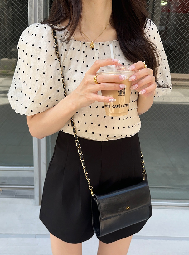 ドット柄シアーバルーンスリーブブラウス[ac2247] | レディース