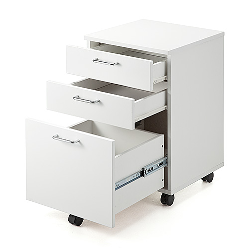 デスク ワゴン（木製,・3段・キャスター付き・収納・整理