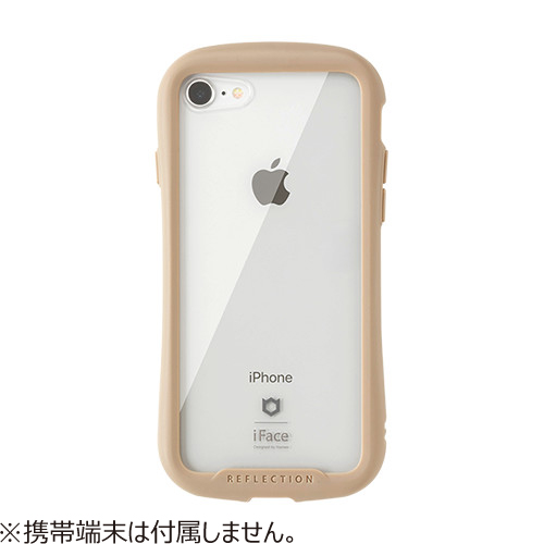 iPhone8／7】iFace Reflection 強化ガラスクリアケース ベージュ