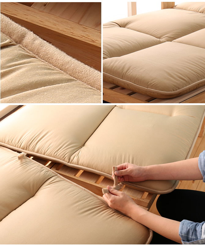 日本製 檜すのこ ソファベッド専用敷き布団 シングル 分割できる専用
