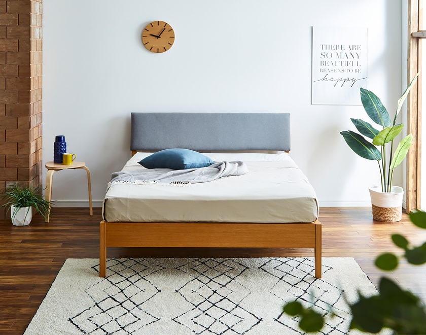 スオマ ファブリックベッド すのこベッド セミダブル マットレスセット