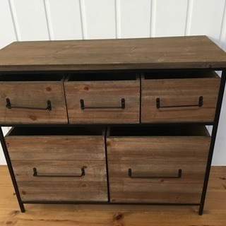 salut！(サリュ)アイアンウッド5ドロワーマルチラック (atuatucafe