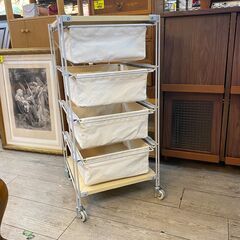 無印良品 帆布バスケット付 ユニットシェルフ 4段チェスト/ランドリー