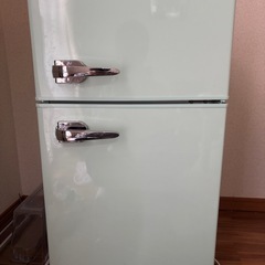 レトロ冷蔵庫 85L 2018年製 ミントグリーン 2ドア (ログ) 岡崎の