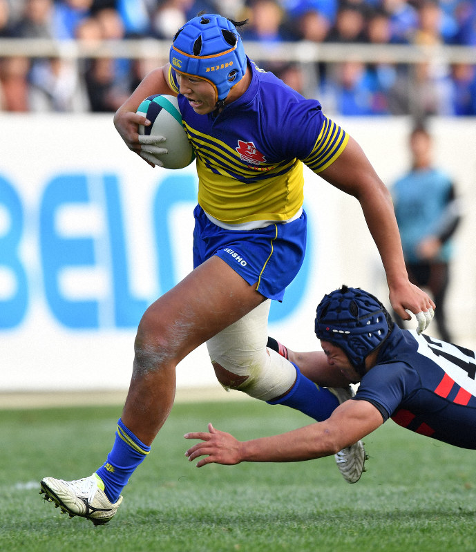 足首捻挫もなんのその 京都成章・本橋、2トライで存在感 全国高校