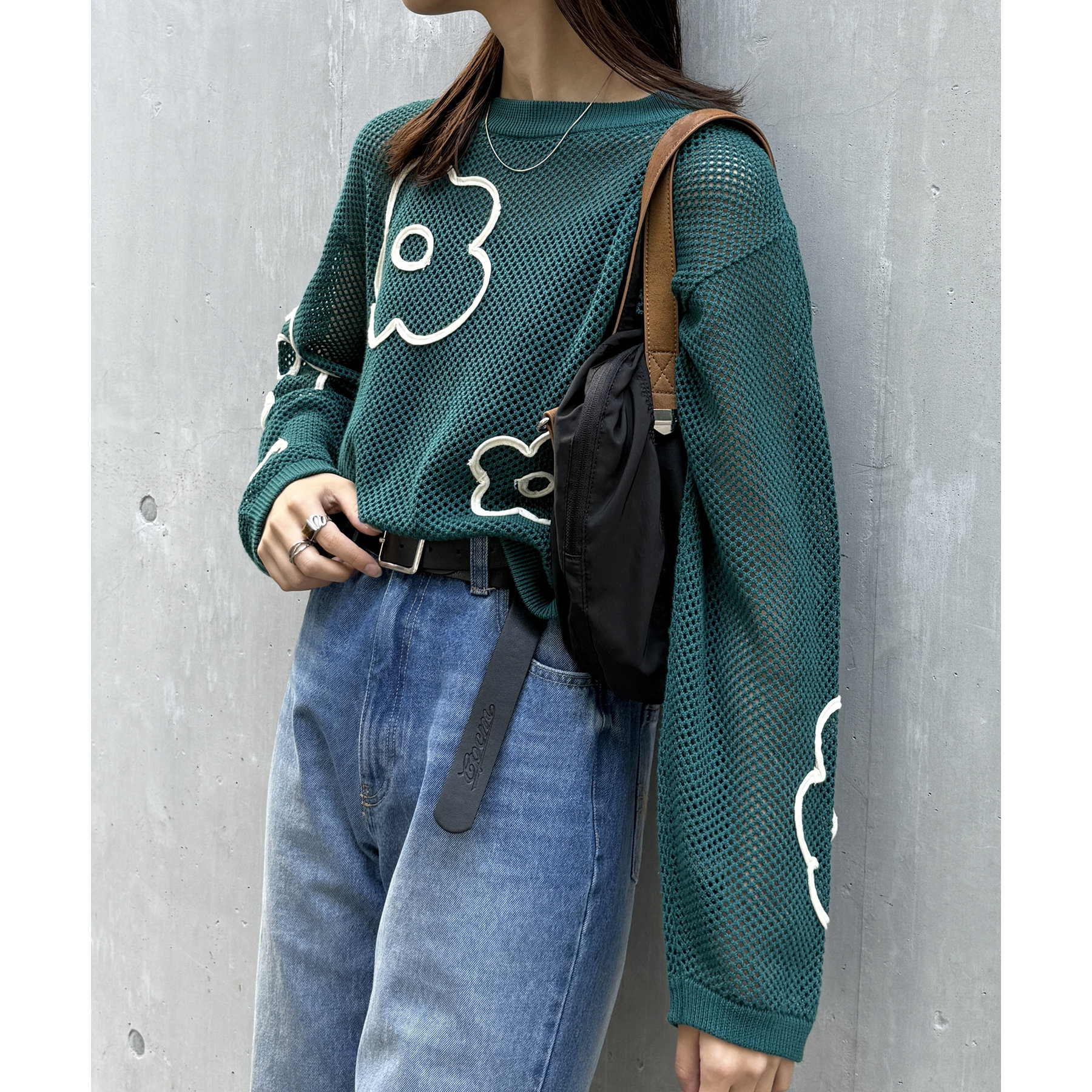 コード刺繍花柄メッシュニット | ファッション通販サイト NUGU