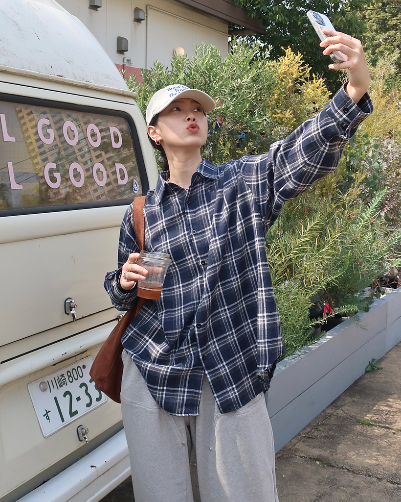 ユニセックス)シンプルチェックシャツ | ファッション通販サイト NUGU