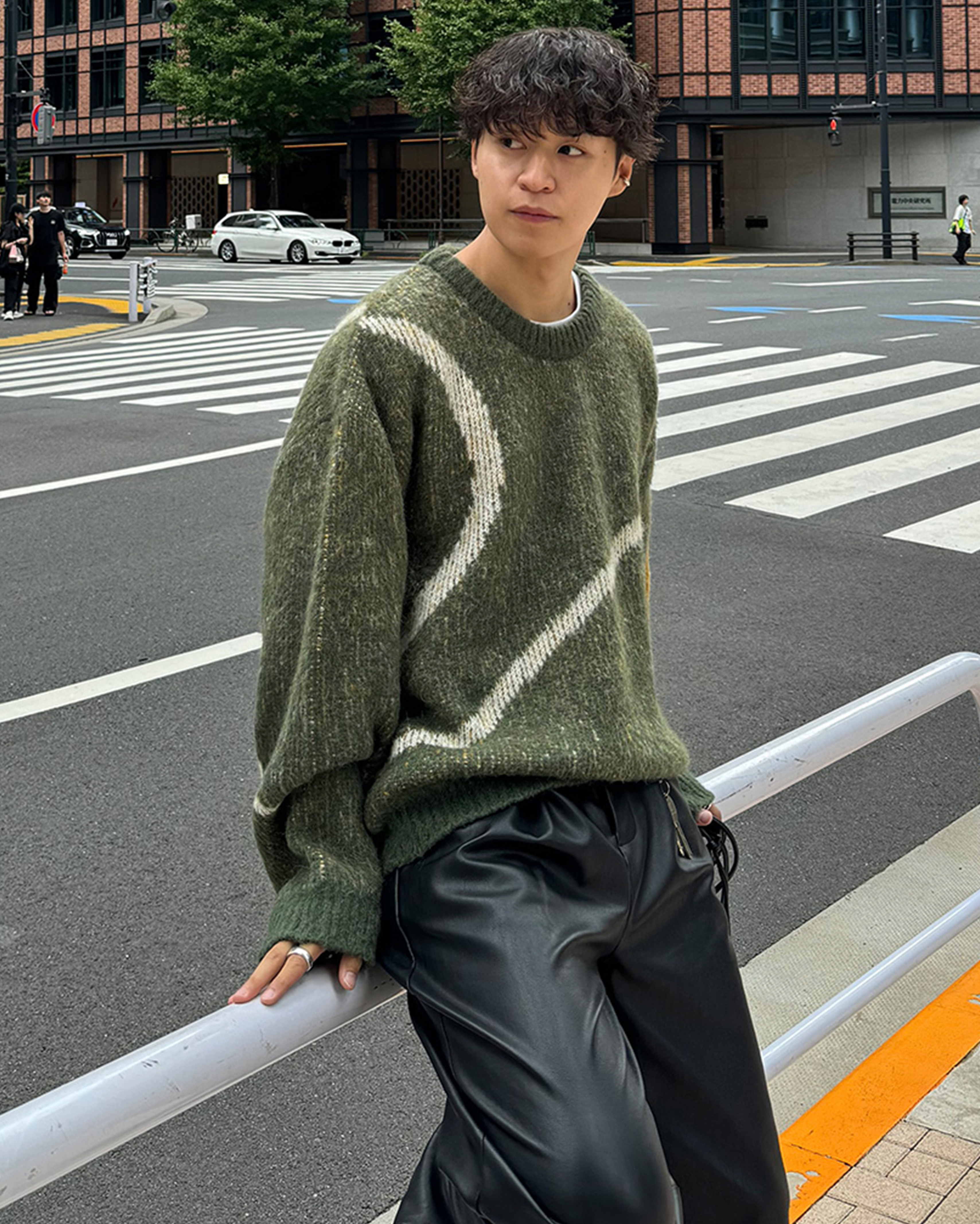 5回再販](ORIGINAL) ラインアートアルパカニット (khaki